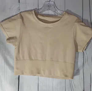 Aerie Offline Sidewalk Seamless Ribbed Cropped Athleisure Short Sleeve Top thumbnail 1