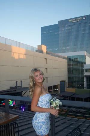 Windsor Blue Floral Dress Mini thumbnail 2