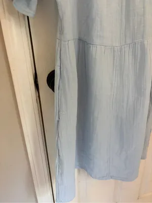 NWT!! Old Navy Crinkle Gauze Flutter-Sleeve Mini Swing Dress in Light Blue thumbnail 7