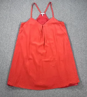 Joie Silk Mini Dress Tunic Coral Strappy Sleeveless Women's Medium V-Neck thumbnail 1