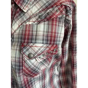 Ariat Women's L Cher Plaid Snap Western Shirt Studded Red Gray NWT thumbnail 5