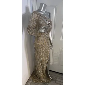 Sherri Hill Floor Length Gown Nude Rhinestones Sequins Size 10 54396 thumbnail 14