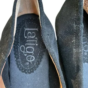 LATIGO Unity Suede Ballet Flats 7 Black Gold Studded Boho Comfort NWOT thumbnail 10