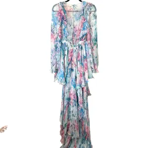 BIBIANA‎ CABELLO Mazarine Chiffon Layered Maxi Gown thumbnail 3
