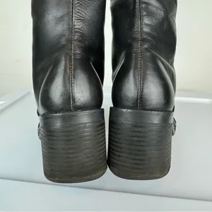 Vtg Y2K Harley Davidson Black Leather Tall Pavement Boots Sz 7.5 Chunky Moto thumbnail 16