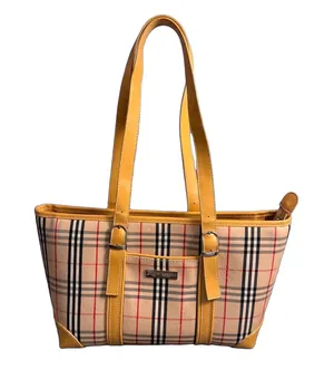 Burberry Yellow Trim Classic Check Shoulder Bag thumbnail 1