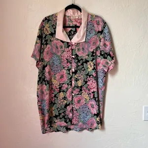 Victoria’s Secret gold label floral short sleeve night gown size S thumbnail 1