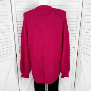 Free People All Mine Sweater Slouchy Alpaca Blend Raspberry Pink Large Oversized thumbnail 5