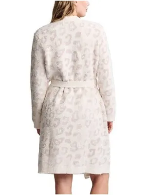 Barefoot dreams cozy In the Wild Long Sleeve Leopard Print Short Robe size XL thumbnail 2