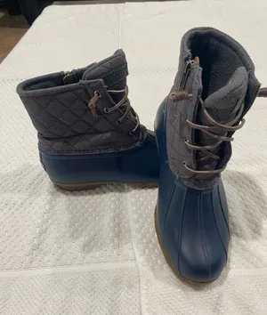 Sperry Gray and Brown Waterproof Rubber Boots thumbnail 1