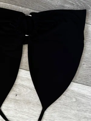 Nasty Gal Black Halter Crop Top with Silver Front Ring thumbnail 2