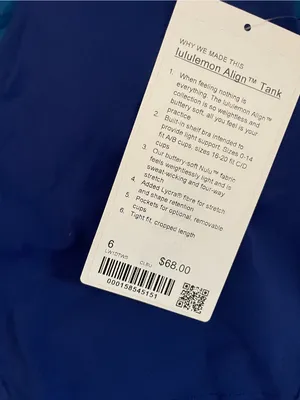 Lululemon NWT Align Tank V-Neck Cropped Top Blue Size 6 thumbnail 5