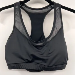 MARIKA TEK Padded Exercise Bra Black Cutout Mesh Racer Back Womens Size Medium thumbnail 1