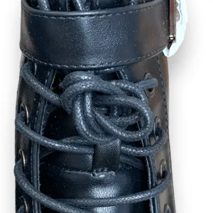ASOS Design Ali Boots Black Wide Fit Chunky Lace Up Ankle Buckle Detail 7 - ASOS thumbnail 6