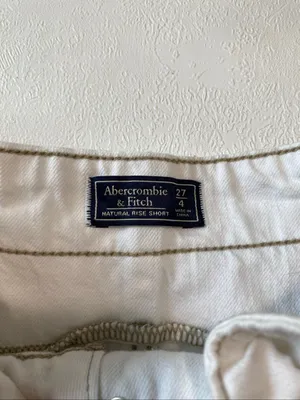 Abercrombie & Fitch Size 4 27 White Denim Paperbag Belted Shorts thumbnail 4