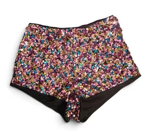 SHEIN Multicolor Sequin High-Rise Bike Shorts thumbnail 1