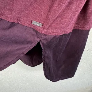 Worth‎ New York Womens Plum Burgundy Silk Trim Knit Long Sleeve Top Large thumbnail 4