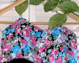 Strapless Floral Ruffle Mini Dress Pink Size M thumbnail 4