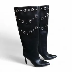 I.N.C. International Concepts Women's Black Saiqa Grommet Knee High Boots 6M thumbnail 2
