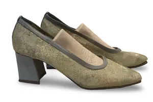 Pierre Dumas Gold Chunky Heels thumbnail 1