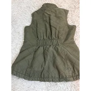 Magellan Outdoors Quilted Vest Olive Green Snap Front Collar‎ Pockets Size L thumbnail 4