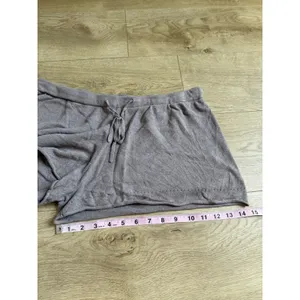 Barefoot Dreams CozyChic Ultra Lite Taupe Knit Shorts Womens loungewear Size L thumbnail 8