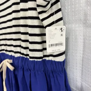 Free People Jumpsuit Womens Size Small Le Plage Blue White Black Stripe NWT thumbnail 5