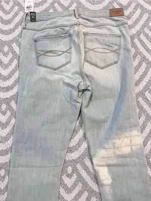 ABERCROMBIE & FITCH High Rise Super Skinny Beaded Light Wash Jeans 10 NWT thumbnail 6