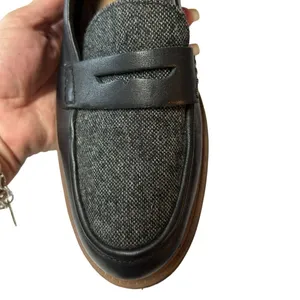Clarks Women’s Raisie Eletta Loafer Black Leather Tweed 10 Soft Cushion thumbnail 9