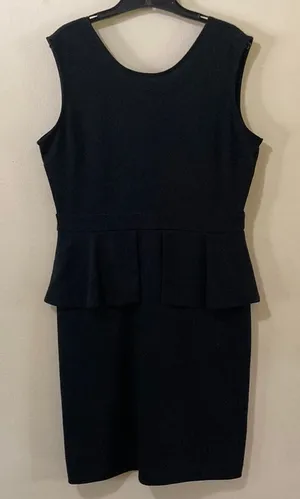 The Limited Solid black fit and flare ruffled Sleeveless dress. Size Large thumbnail 1