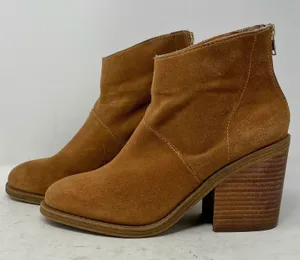 Steve Madden Brown Suede Shrines Heeled Booties Womens Size 9 thumbnail 1