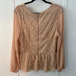 BKE Lace Blouse in Tan thumbnail 2