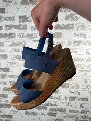 Ugg | women blue wedge sandals heels thumbnail 1