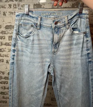 American Eagle | women super high rise straight denim jeans thumbnail 1