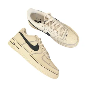 New NIKE Air Force 1 LV8 4 GS Light Khaki Black thumbnail 1