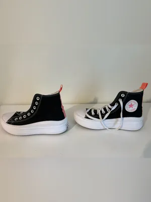 Converse Women’s Black High-Top Canvas Sneakers with White Sole thumbnail 2