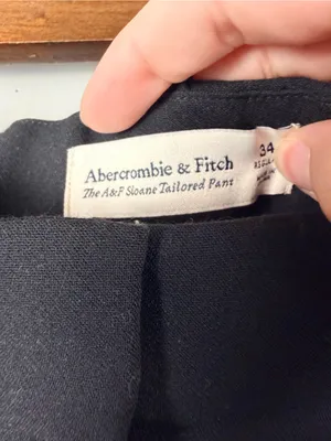 Abercrombie & Fitch Sloane Tailored Wide Leg Pant in black size 34 regular thumbnail 3