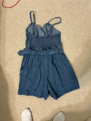 Denim Belted Romper thumbnail 3