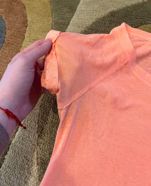 Hollister Y2K Style Orange Peach Short Sleeve Henley T Shirt Burnout Material S thumbnail 3