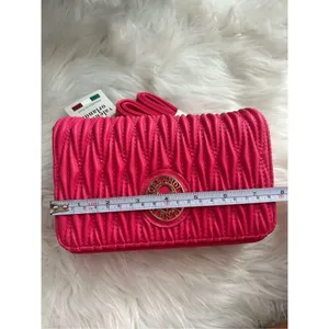 Valentino Orlandi Pink Quilted Crossbody Vegan Leather Purse Barbiecore thumbnail 6