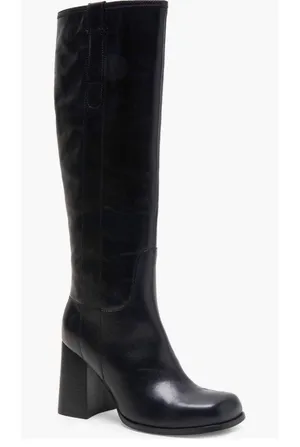 Free People Naomi Tall Leather Boots, Black, Size 6.5 New w/Tag, w/o Box thumbnail 2