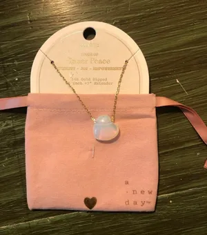 A New Day NWT 14k Gold Dipped 16" Opalite Pendant Necklace thumbnail 1