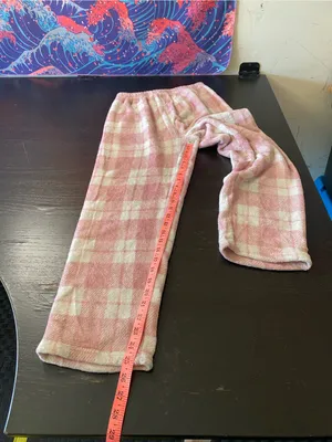 Kids Plush Pink Plaid Pajama Pants - Cozy Soft Sleepwear thumbnail 4