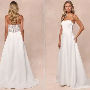 LULU's Bridal Wedding Chic Modern Sexy Floral Bustier Mermaid Trumpet Gown thumbnail 5