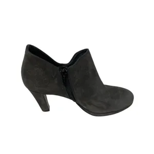 Paul‎ Green Jazzy Suede Ankle Booties Heeled Charcoal Grey Side Zip Size 5.5 thumbnail 5