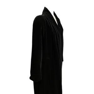 Vintage 80s Black Velvet Collections Overcoat Dress Coat Size Medium thumbnail 5