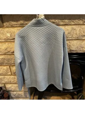 Blue Quilted Mockneck Sweatshirt - Daily Thread XS Top thumbnail 6
