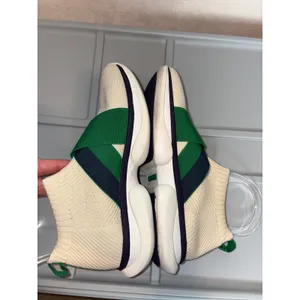 Tory Sport Bubble Sock Sneakers Cream Green Navy Knit Slip On Trainers thumbnail 6