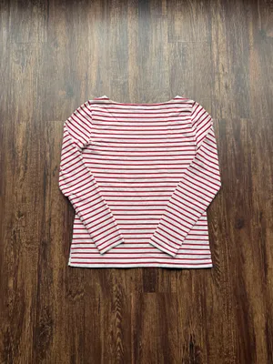 J Crew Women’s Red and White Striped Boatneck Nautical Long Sleeve Cotton Tee- S thumbnail 3