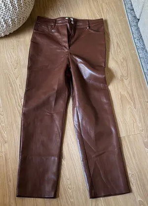 Wilfred Chestnut Faux Leather Pants thumbnail 1